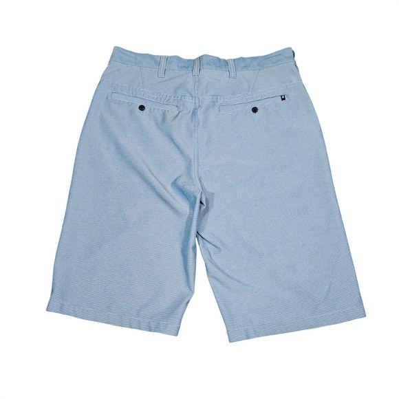 Hurley Porter Walkshorts Mens 29 Blue White Striped Seersucker Pinstripe Coastal - Picture 3 of 8